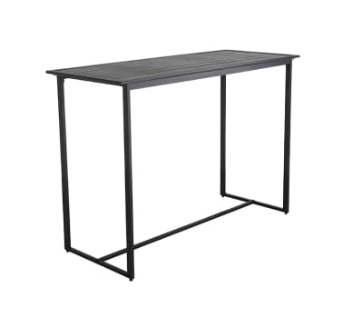 UCrosby St. Grammercy Black Steel Slat Outdoor Bar Table, 60x25