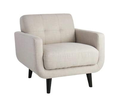 Crosby St. Hadley Tufted Back Accent Chair, Taupe