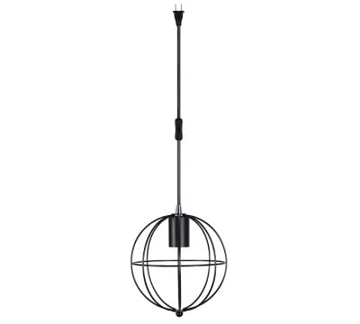 Black Metal Cage Hanging Pendant Light, 10